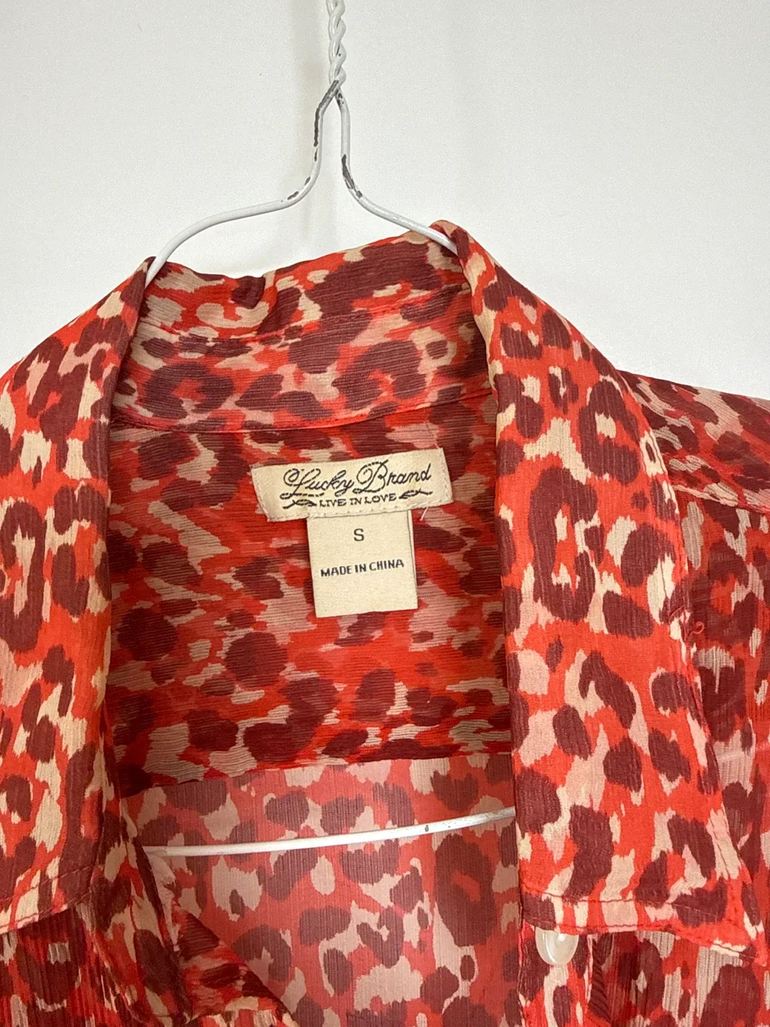 Lucky Brand Silk Leopard Print Button-Up Shirt - Small - photo 2