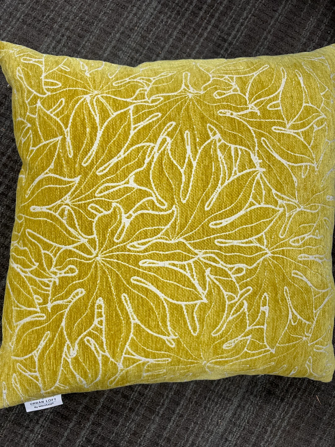 Urban Loft Accent Pillow - Yellow Leaf Pattern - photo 2