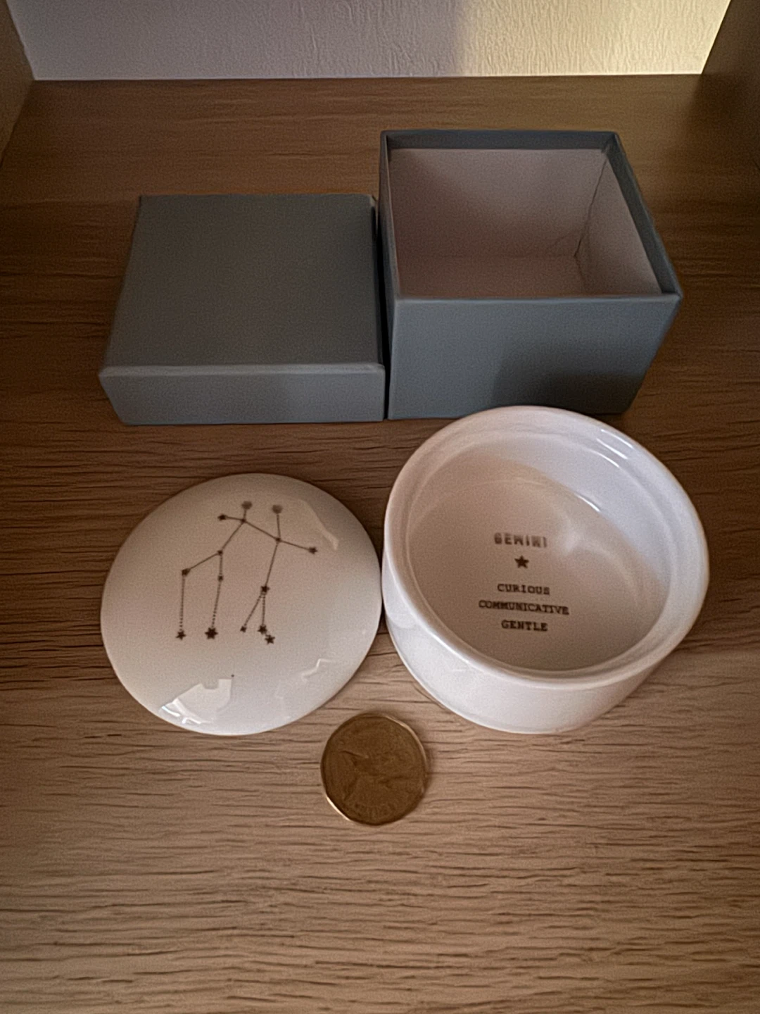Gemini Constellation Ceramic Trinket Dish