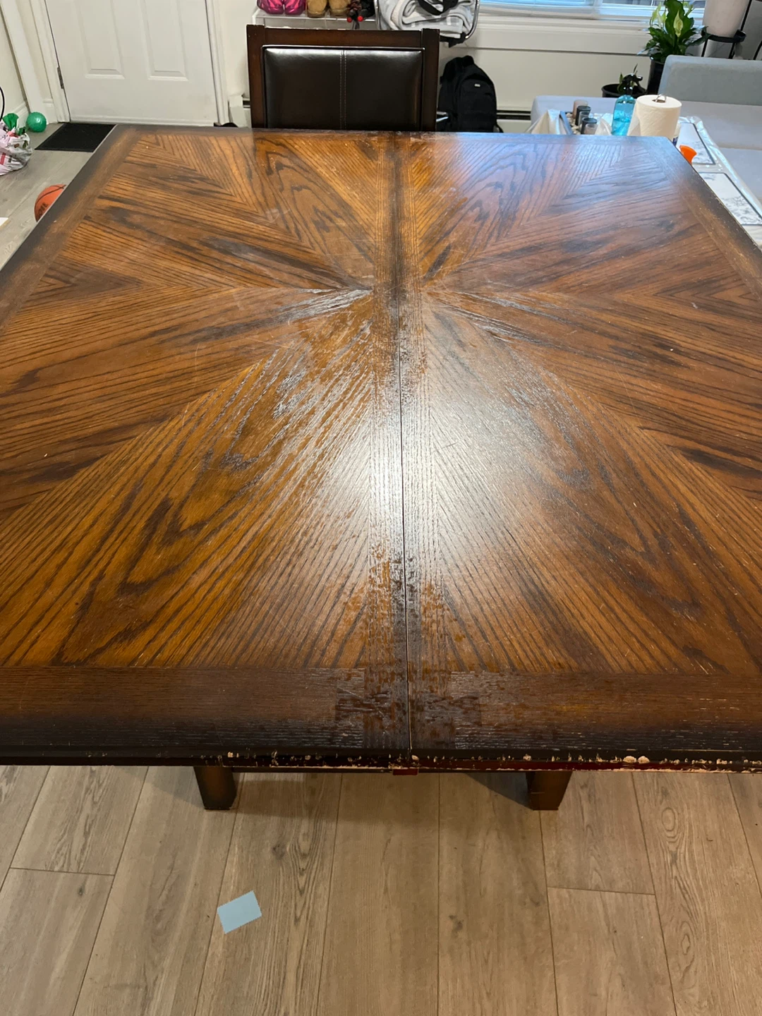 Dark wood counter height dining table with chair - photo 2