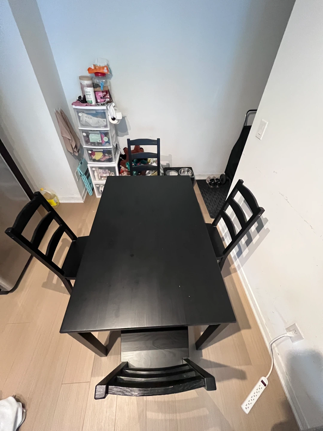 Ikea Black Dining Table Set with 4 Chairs