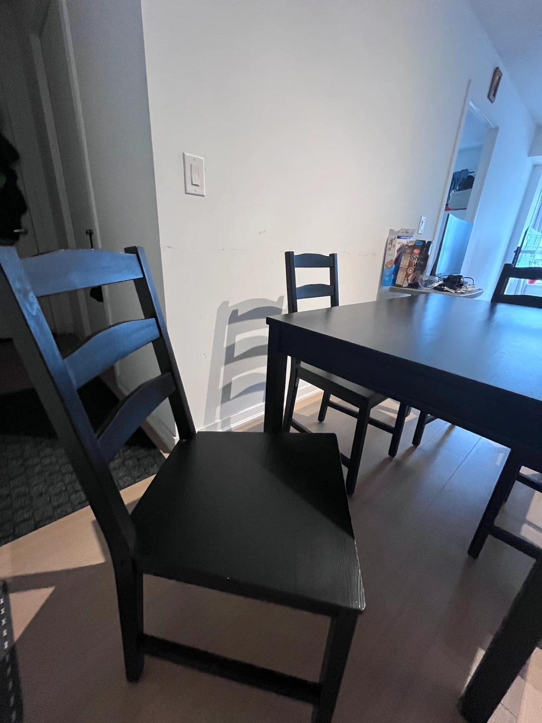 Ikea Black Dining Table Set with 4 Chairs - photo 4