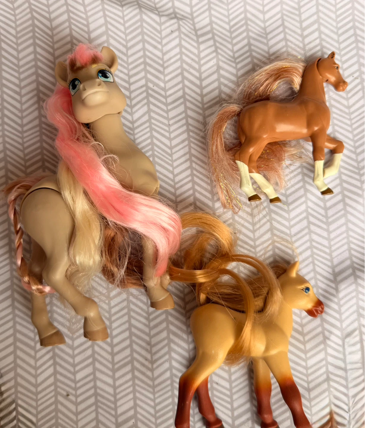 3 Horse Toy Figurines