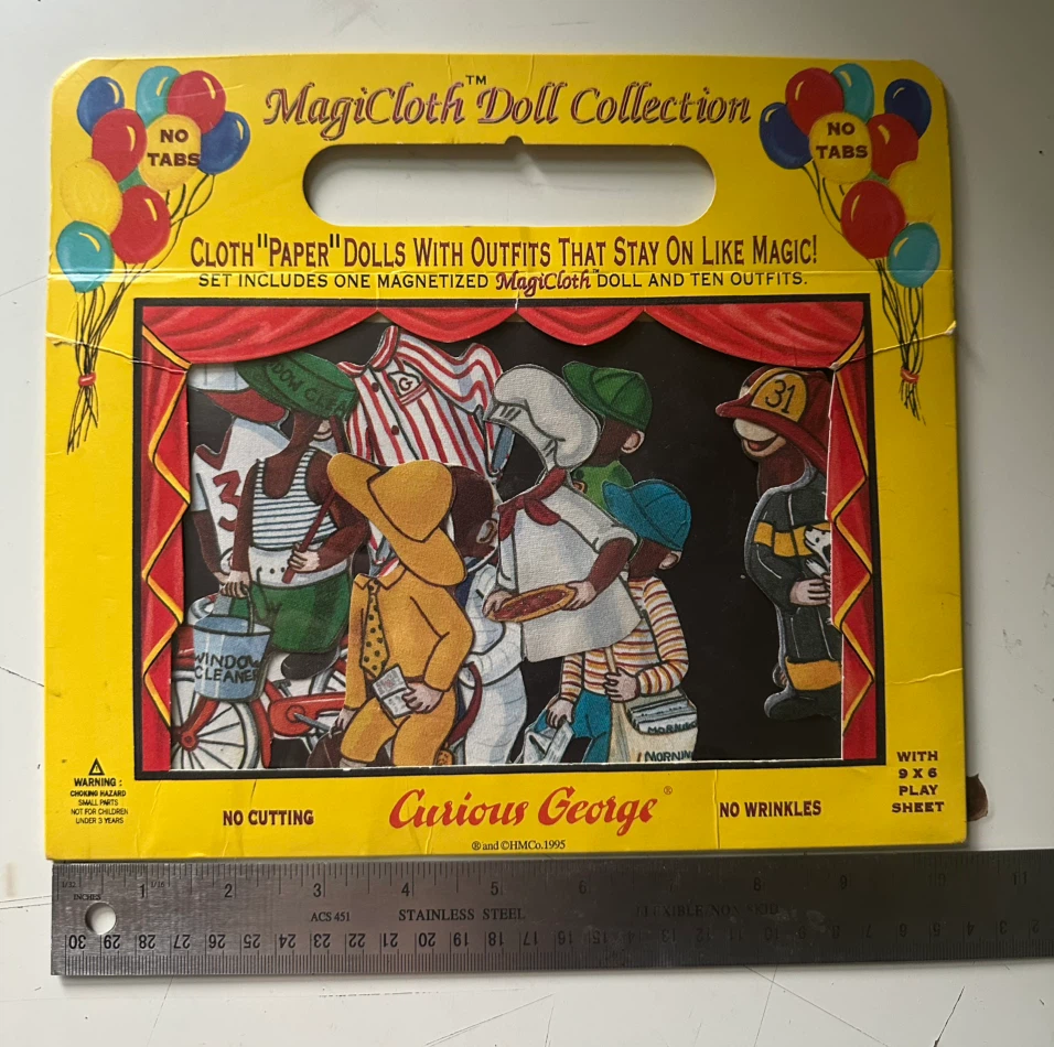 MagicCloth Doll Collection Curious George Paper Doll Set