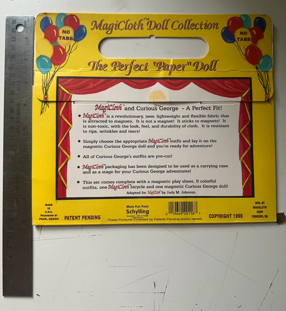 MagicCloth Doll Collection Curious George Paper Doll Set - photo 2
