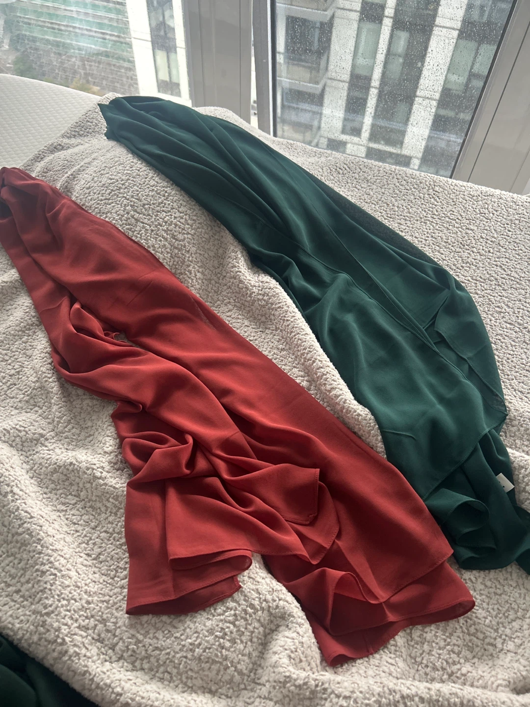 Veiled hijabs - Terracotta and Jade