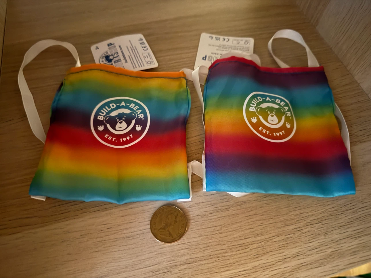 Build-A-Bear Rainbow Drawstring Bags (Set of 2)