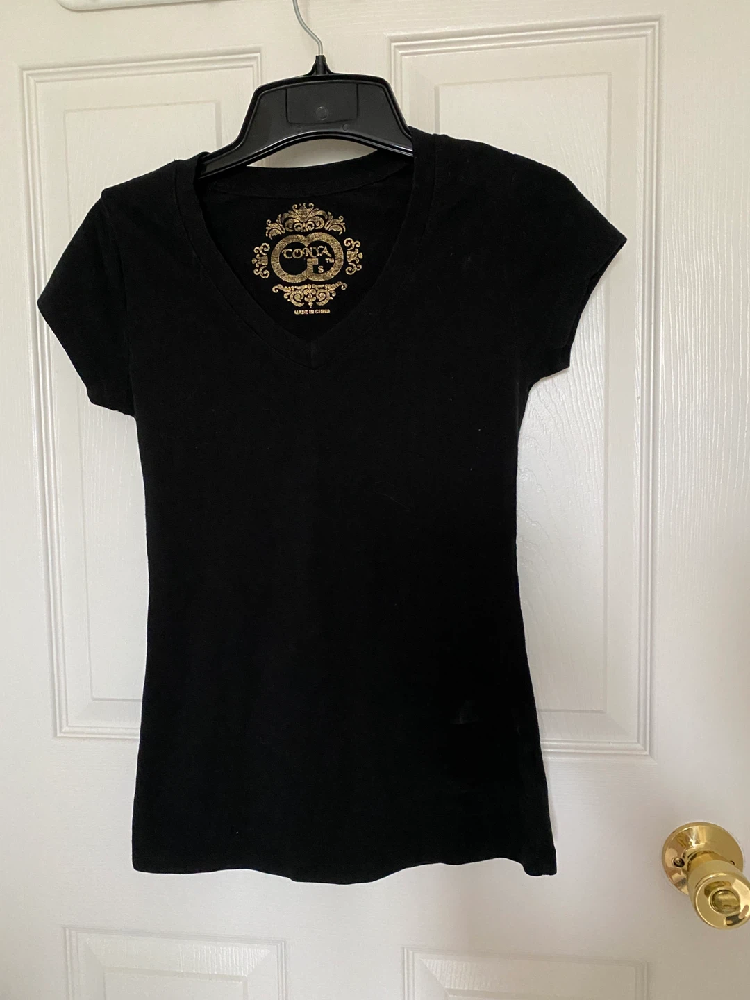 Black V-neck t-shirt