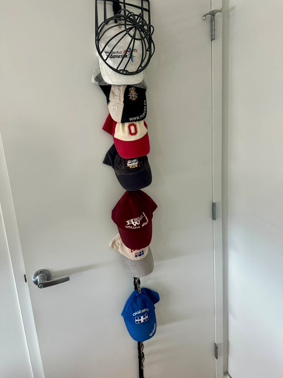 Over the Door Hat Rack and Caps
