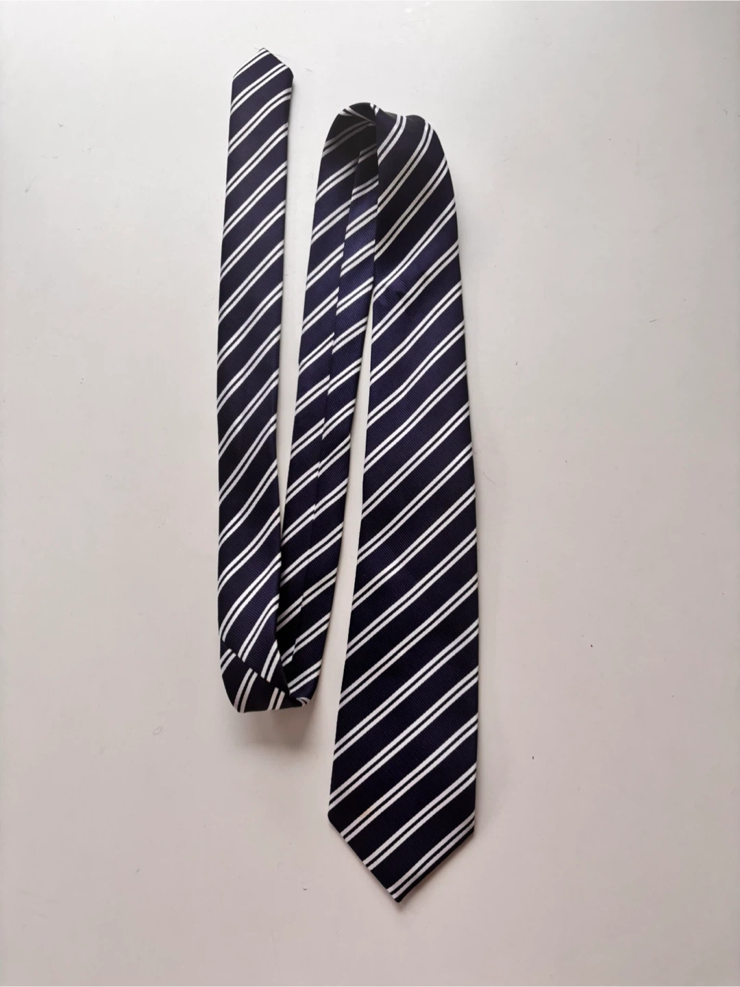The Place Est. 1989 Striped Tie - Navy/White