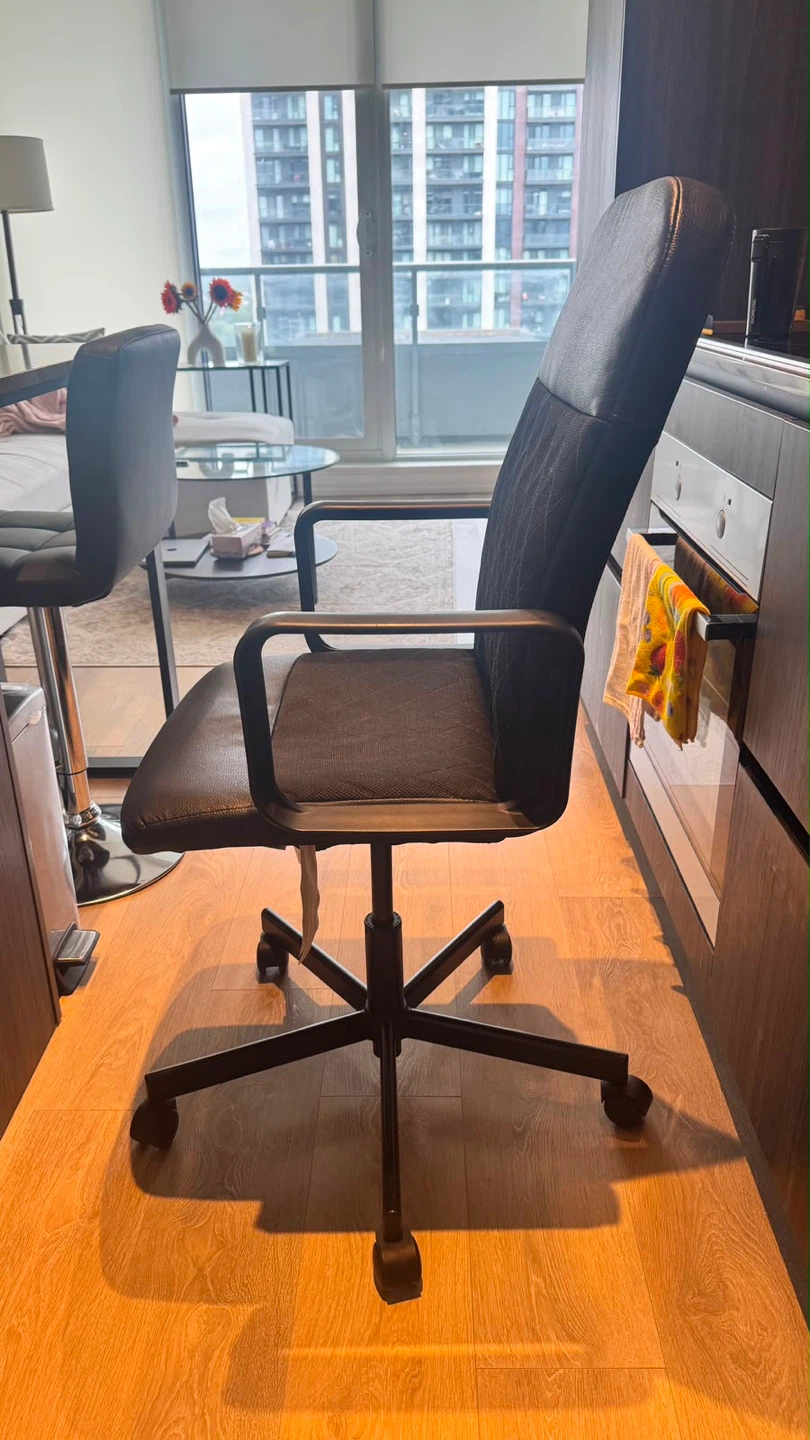 Ikea Black Office Chair with Wheels - photo 2
