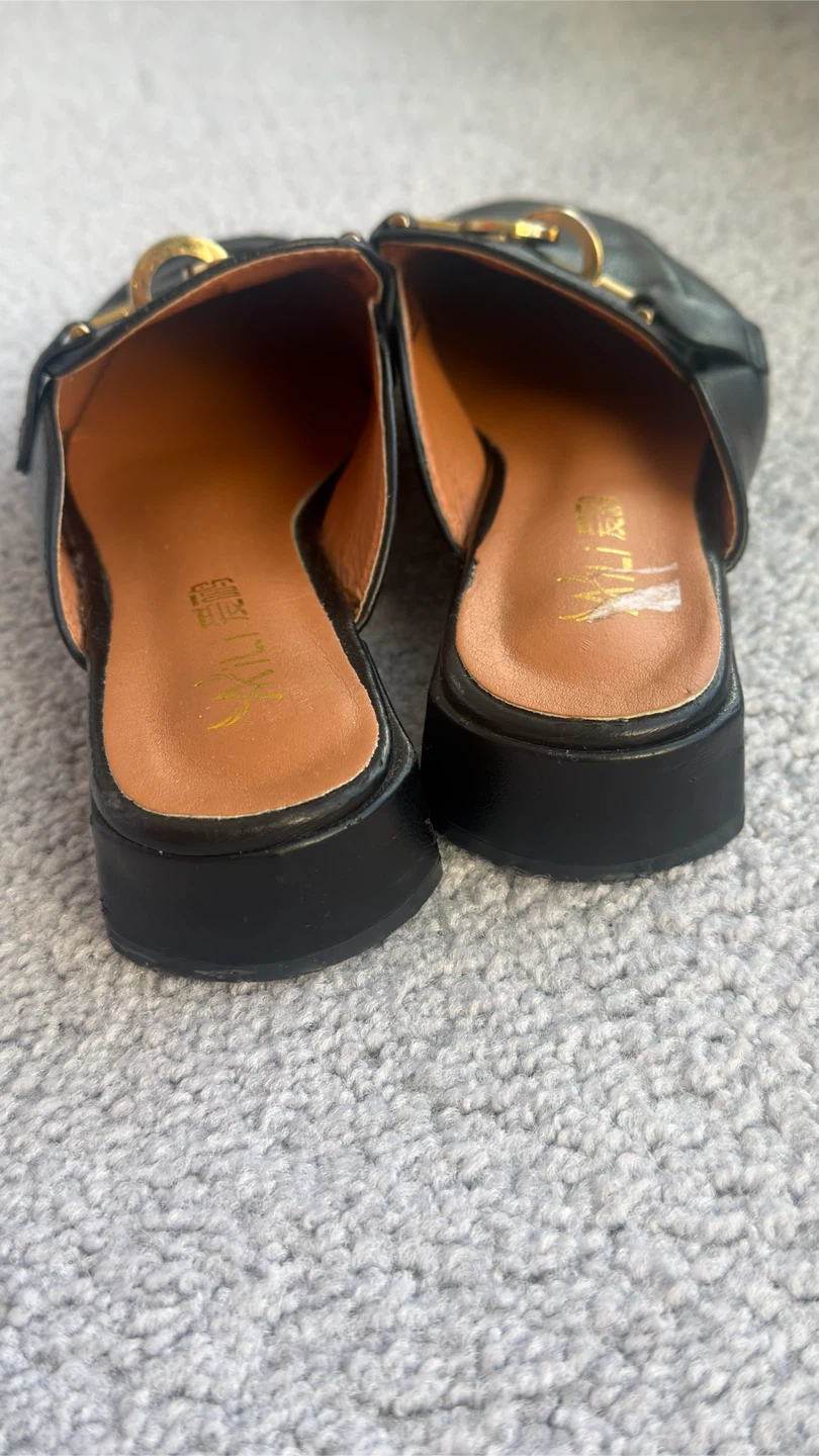 Black Mules with Gold Buckle - Size 240 (6.5) - photo 3