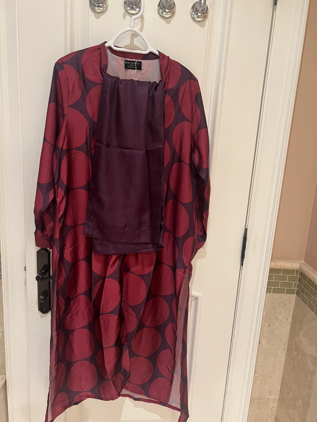 Sana Safinaz Medium Burgundy and purple Polka Dot 2pc set - photo 5