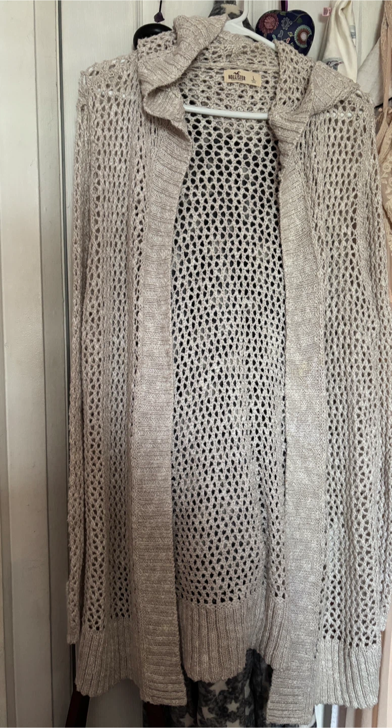 Hollister Crochet Hooded Cardigan