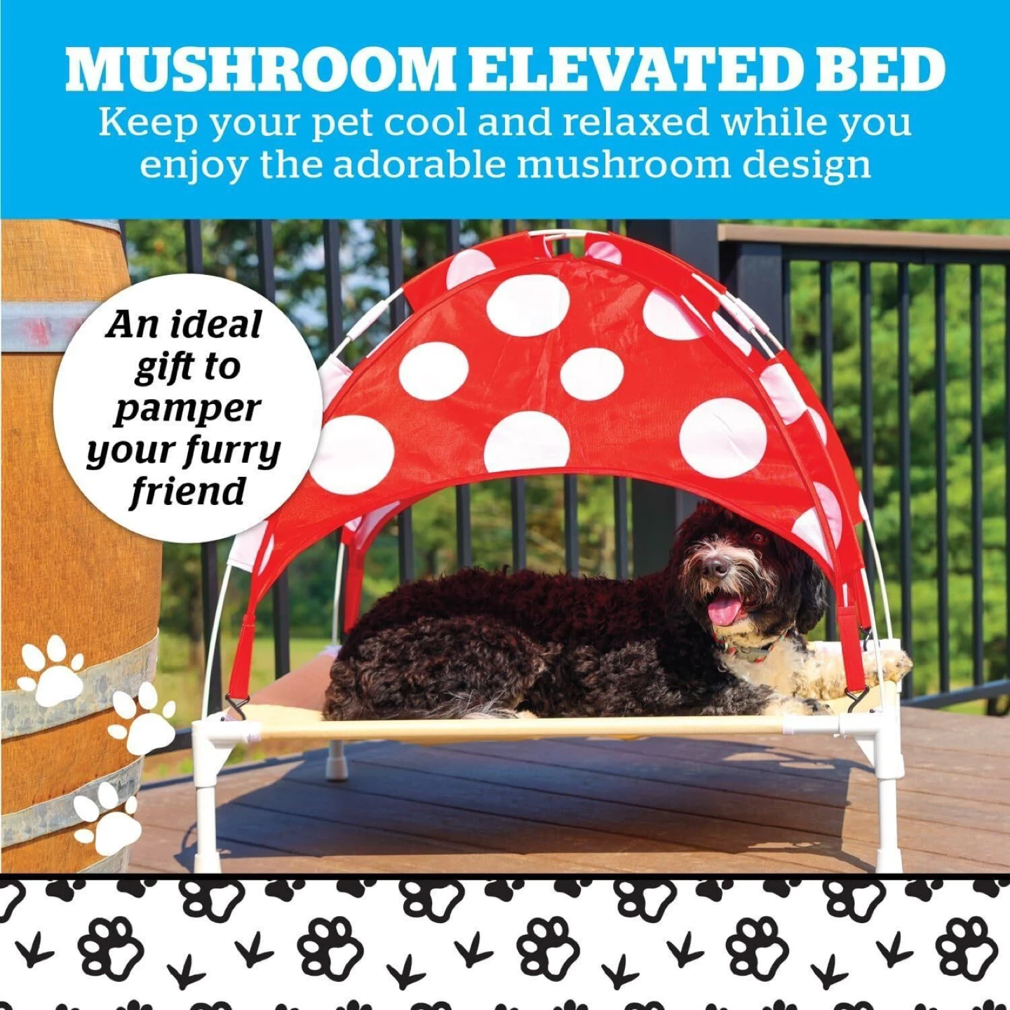 BigMouth Mushroom Elevated Canopy Dog Bed - New - photo 2