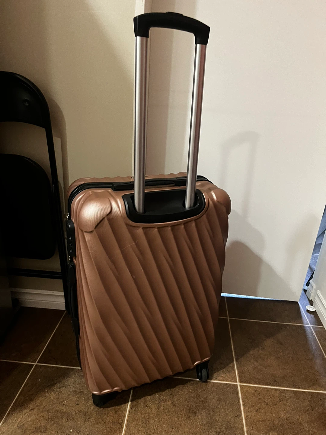 Wagon R Rose Gold Hardside checked in Suitcase - photo 3