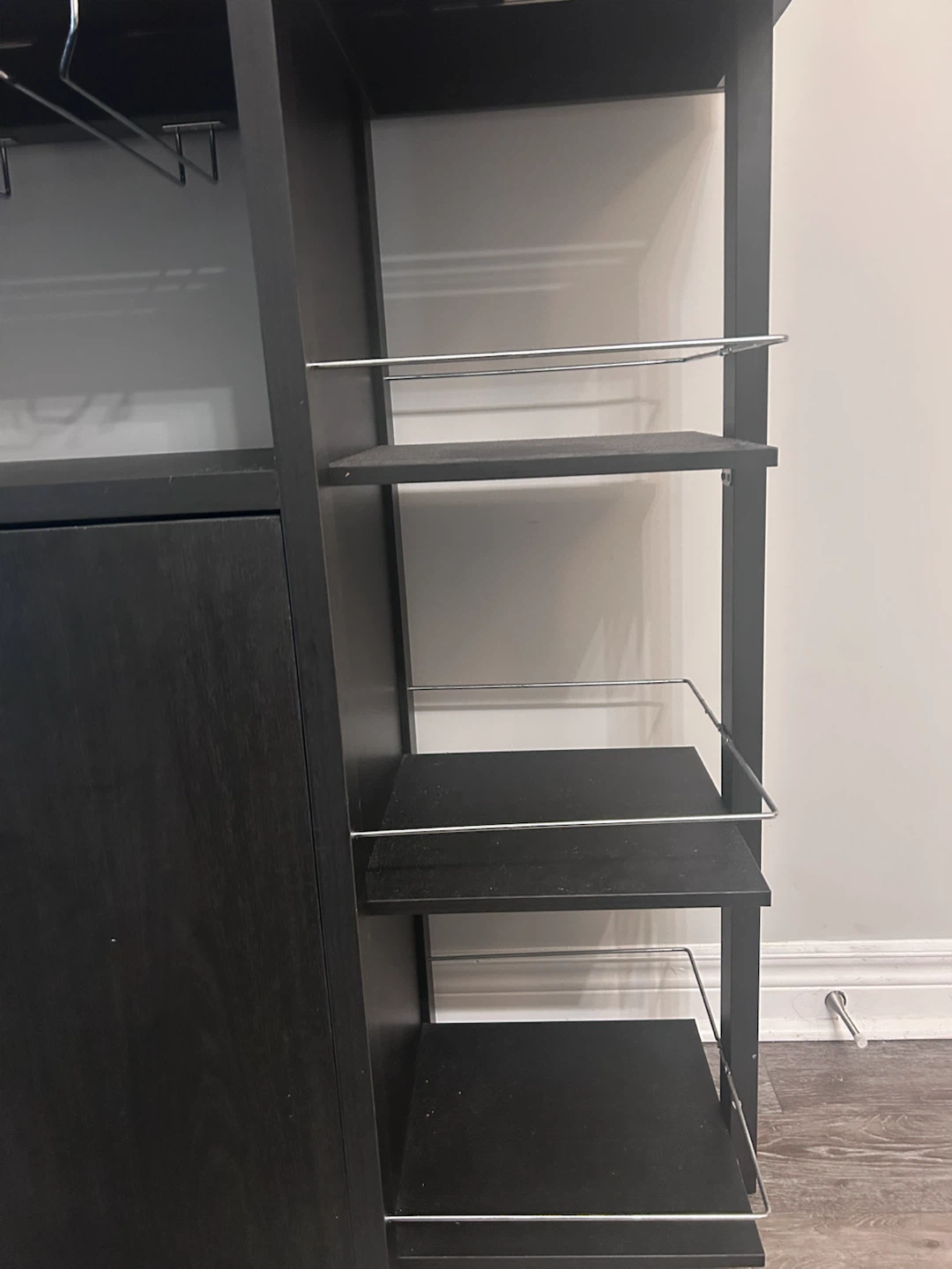 Black Bar Cabinet with Wine Rack and Glass Holders - photo 4