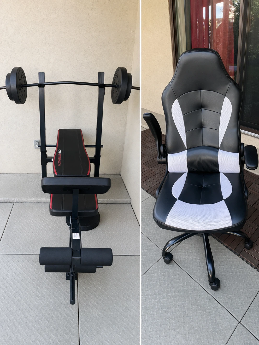 CAP Strength Weight Bench and Gaming Chair Set