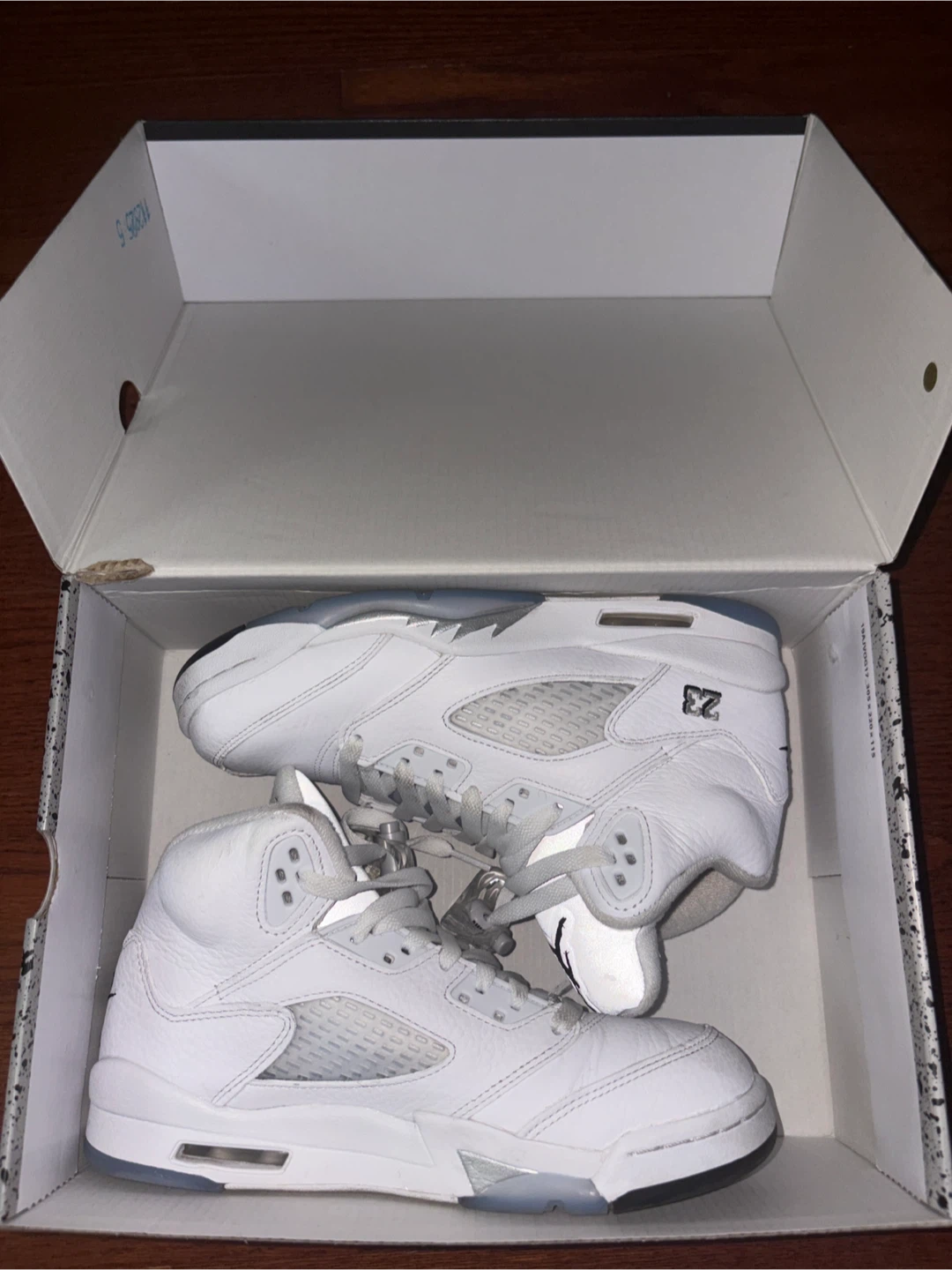 Air Jordan 5 Retro (GS) White/Black-Metallic Silver