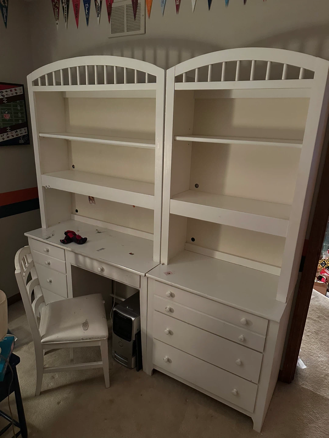 White Twin Bedroom set with Trundle and Foam Topper - photo 2