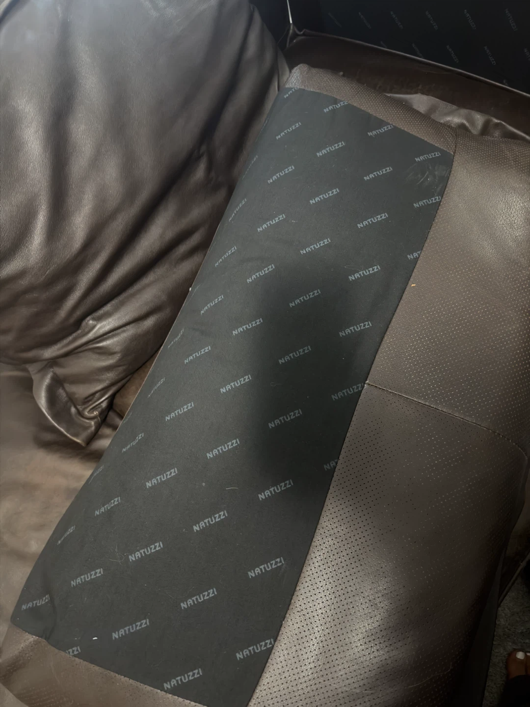 Natuzzi Brown Leather Chaise Lounge - photo 5
