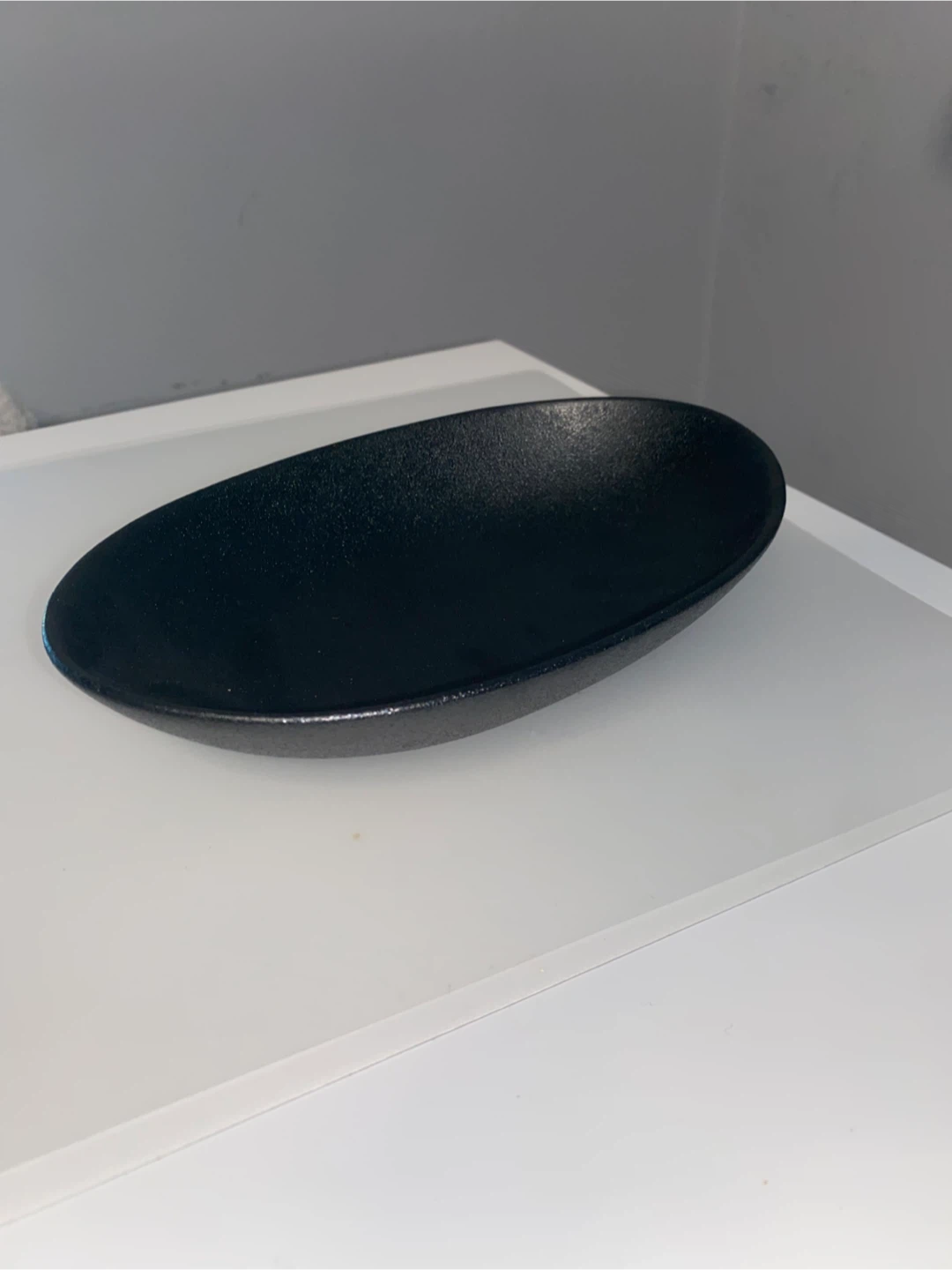 Black matte oval serving dish