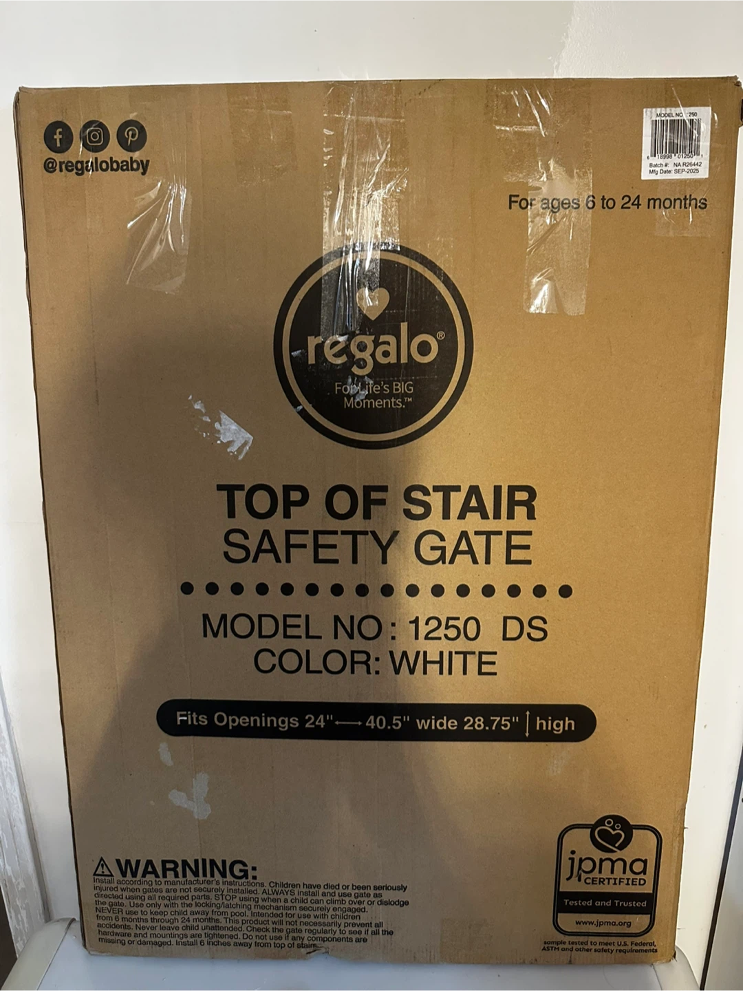 Regalo Top of Stair Safety Gate