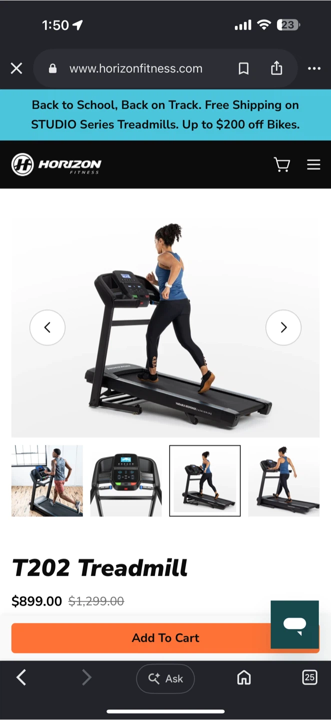 Horizon Fitness T202 Treadmill