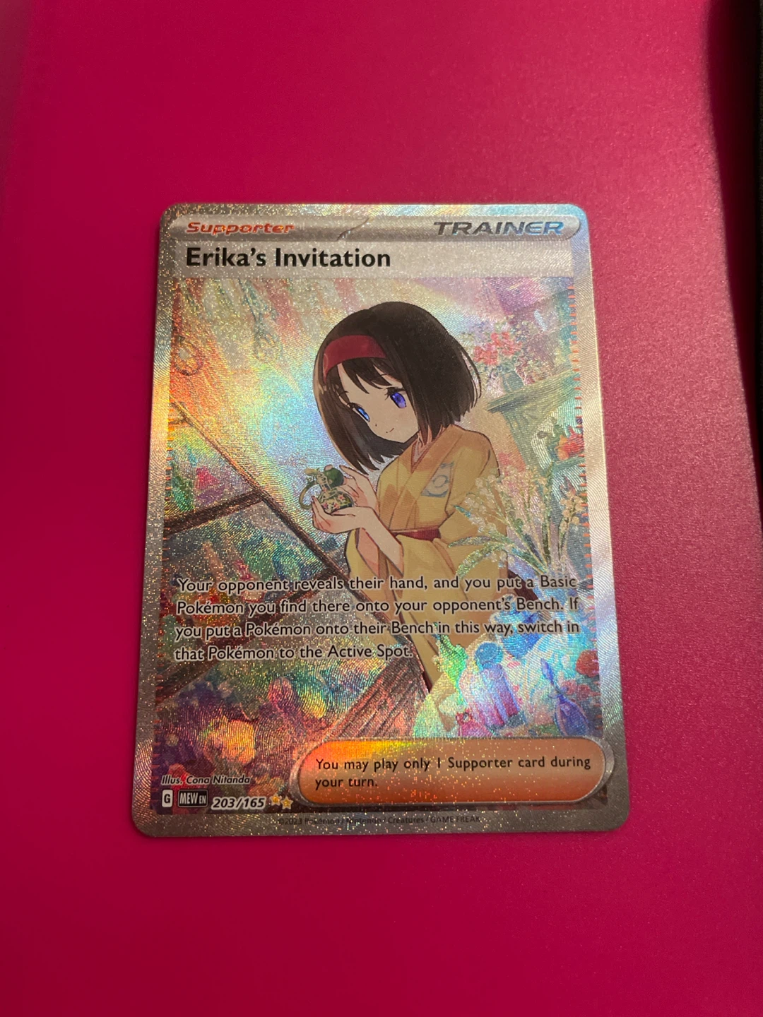Pokemon Erika's Invitation Trainer Card