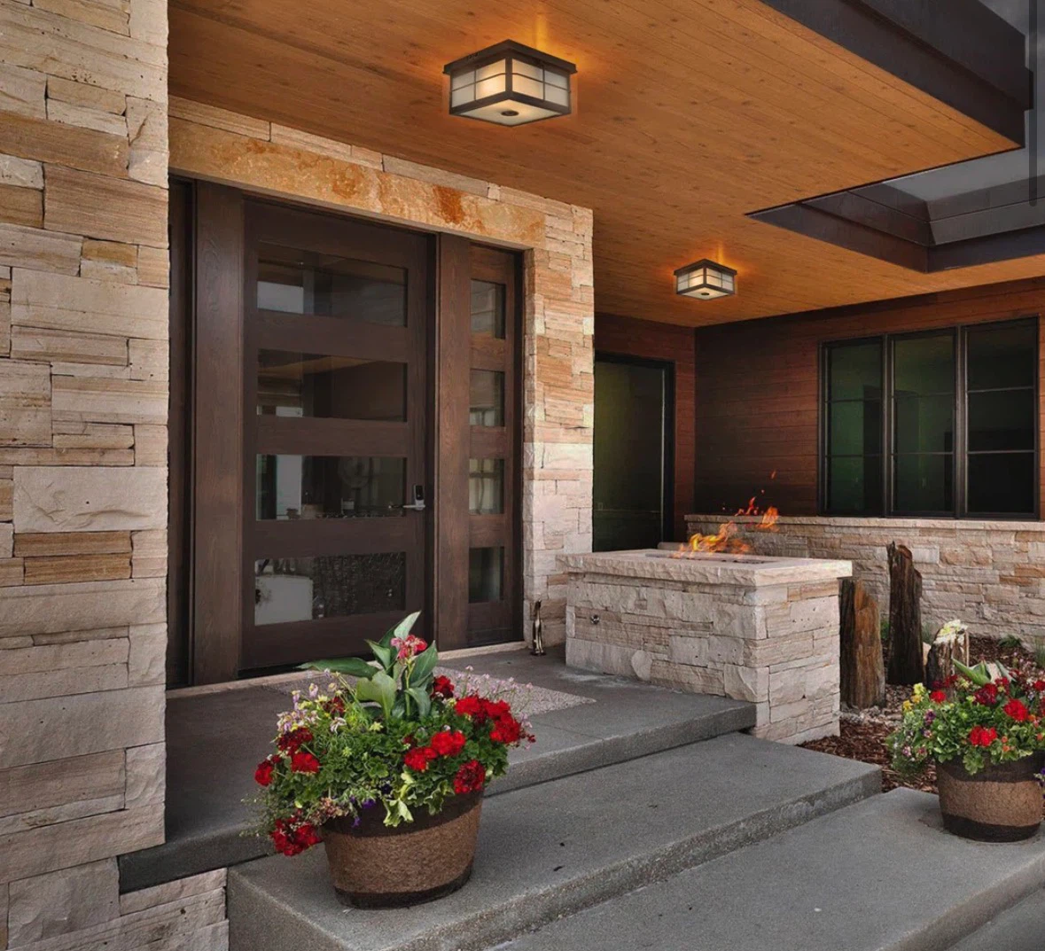 Black Outdoor Motion Sensor Flush Mount Light - photo 3