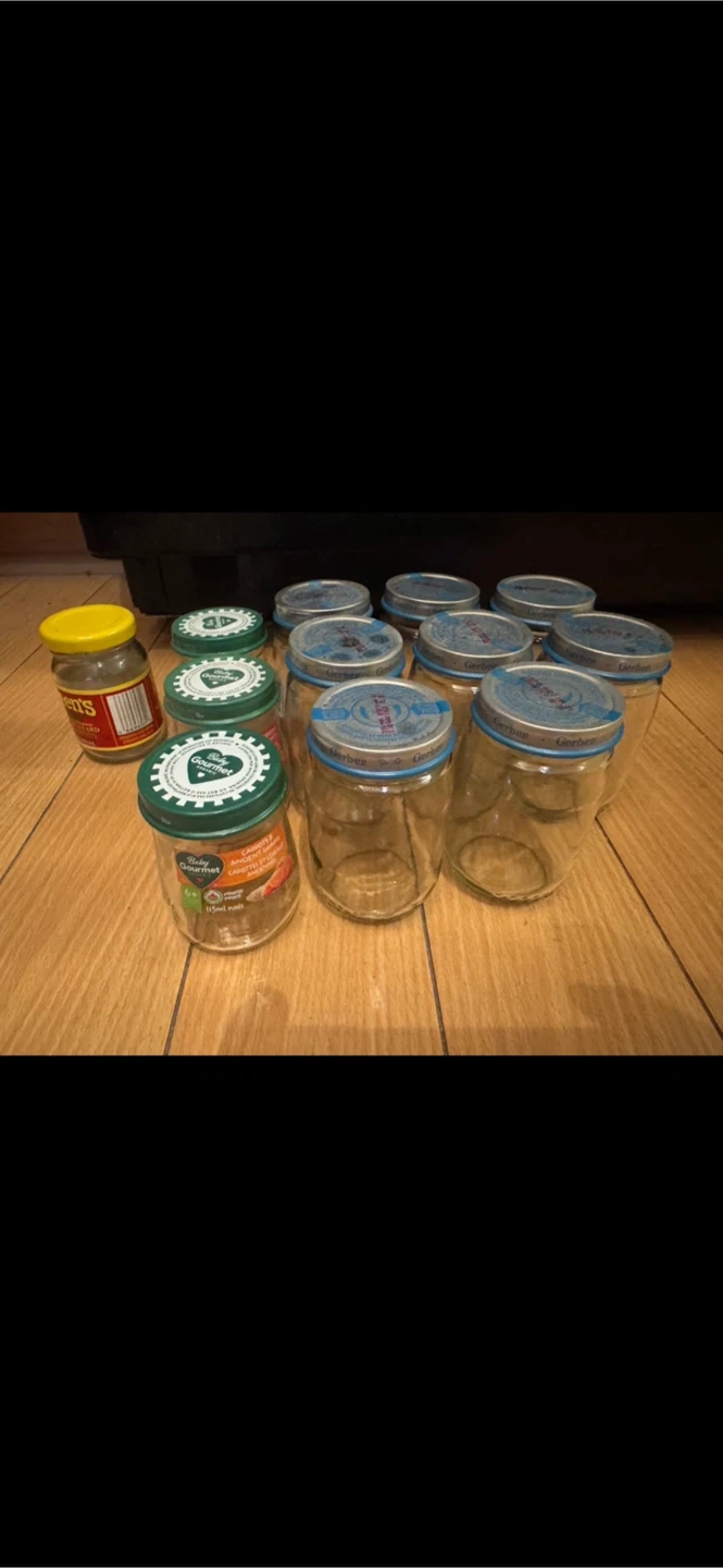 Glass Jars with Lids (11 total)