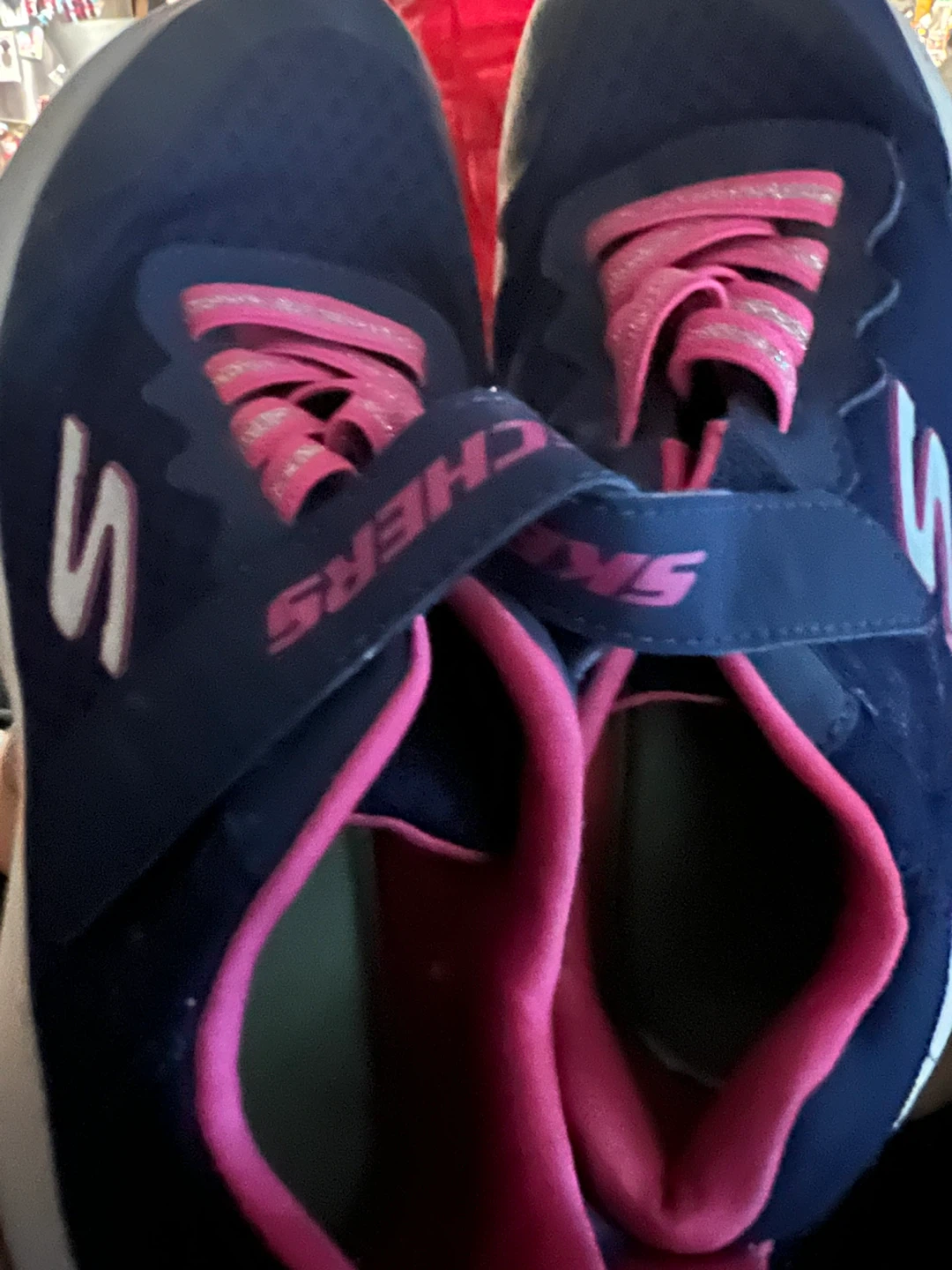 Skechers Girls Navy & Pink Running Shoes