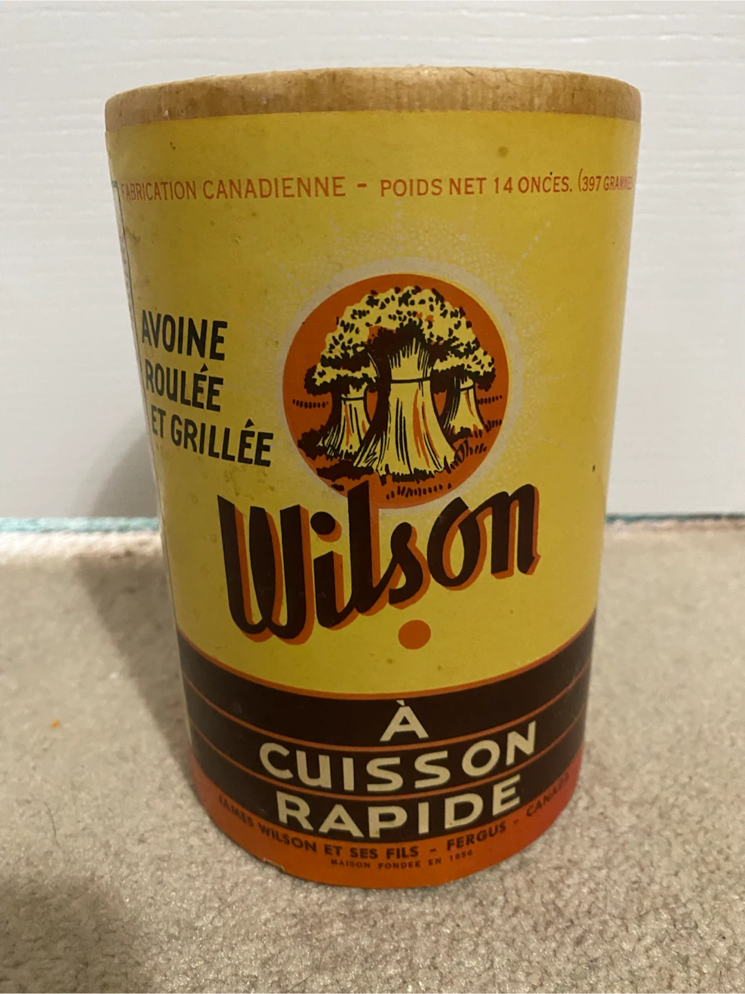 Vintage Wilson’s Oats Cardboard Container
