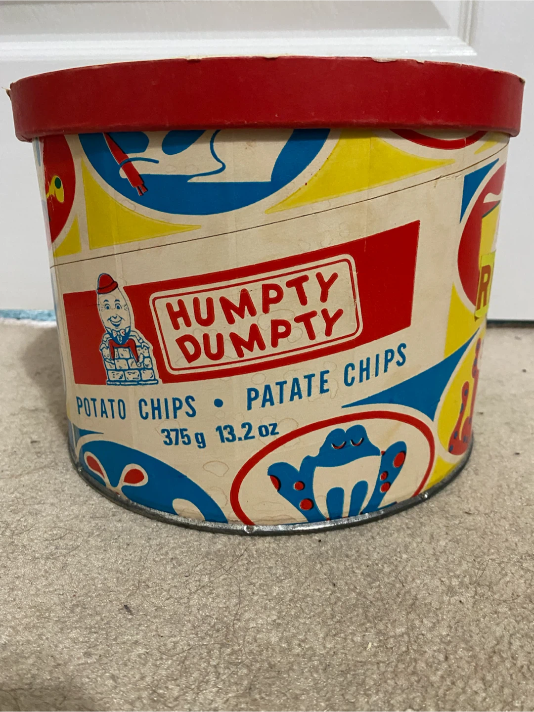 Vintage Humpty Dumpty Chips Cardboard Tub