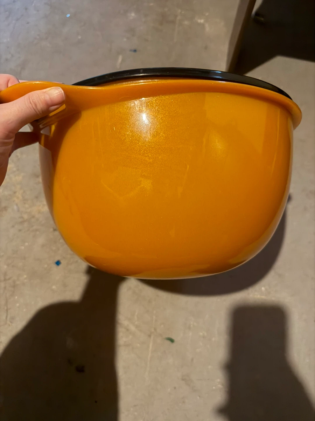 Tupperware Orange Mixing Bowl with Black Lid - photo 2