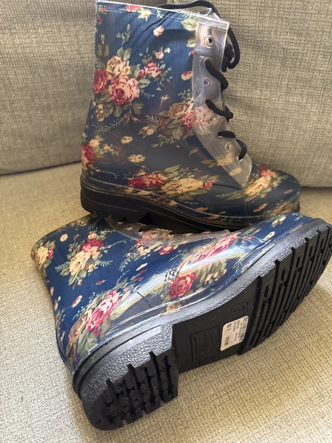 Chemistry Floral Lace Up Rain Boots - photo 2