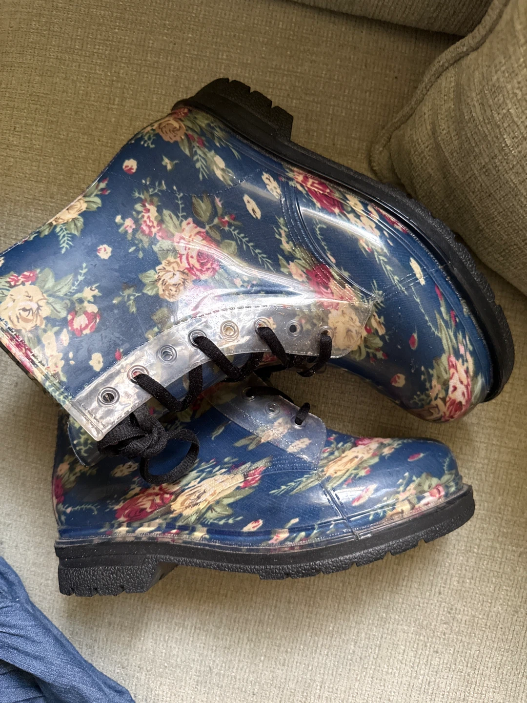 Chemistry Floral Lace Up Rain Boots - photo 3