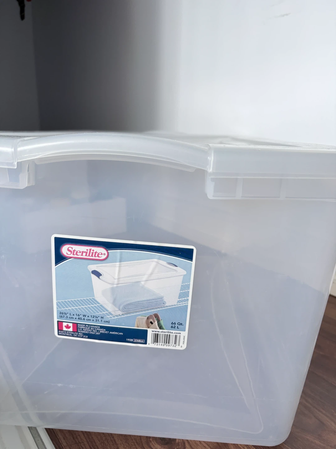 Sterilite 62L Clear Storage Box