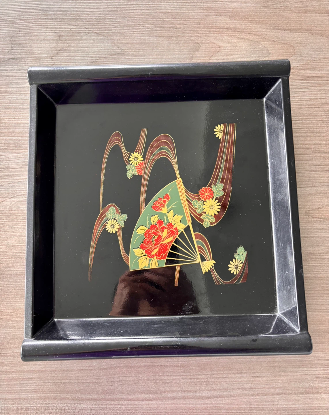 Decorative Tray with Fan Design