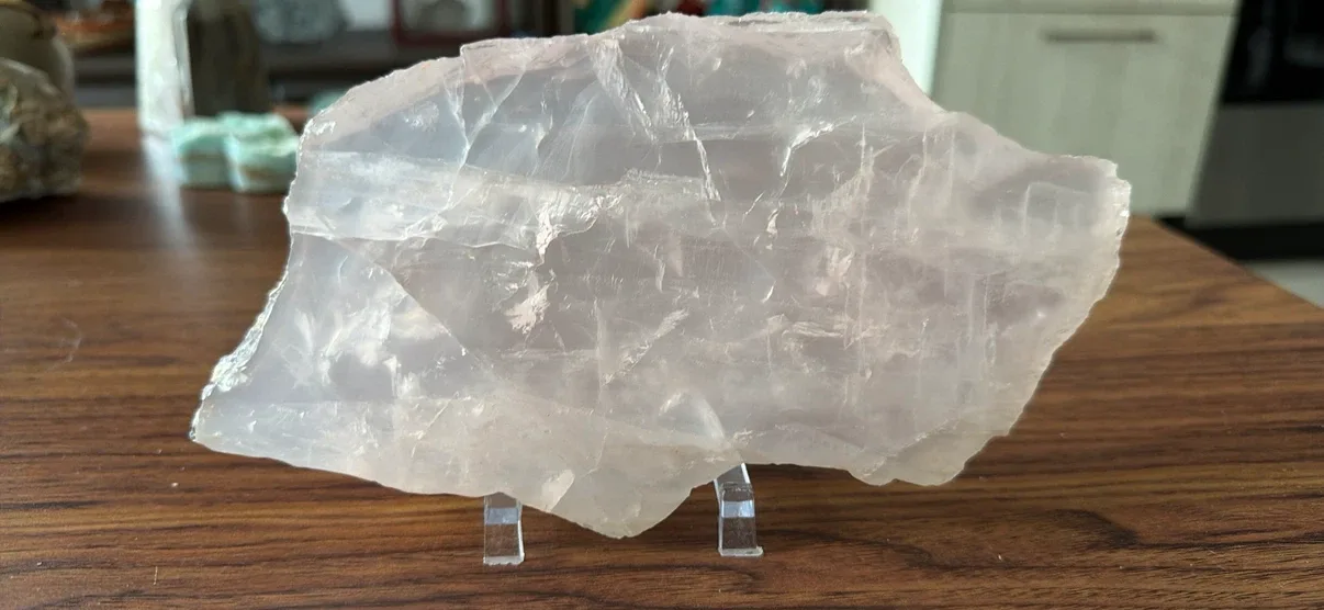 Large Rose Quartz Raw slice