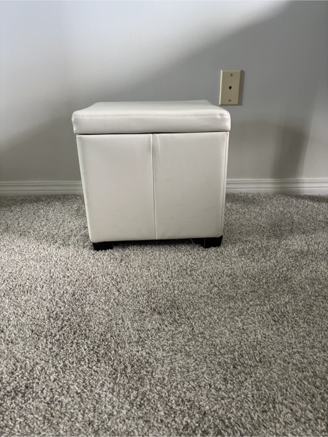 White storage ottoman