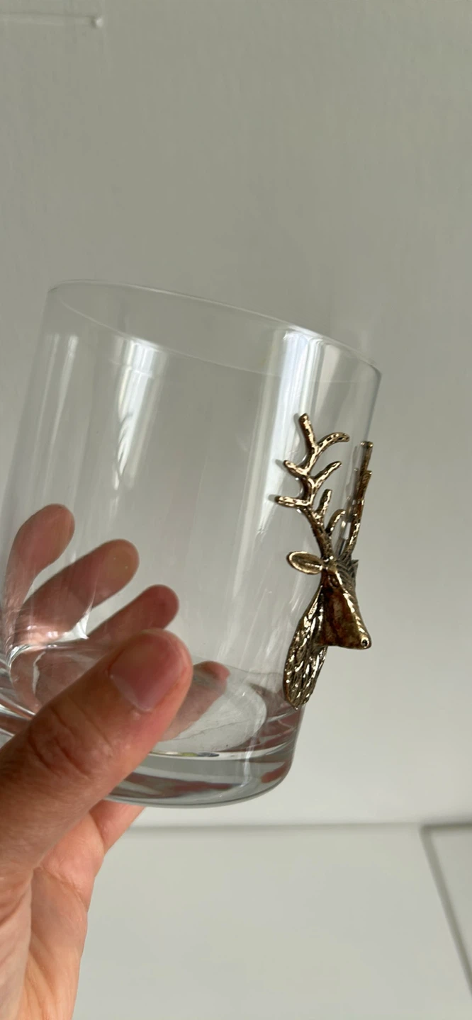 Whiskey Glass with Deer Head Design - photo 3
