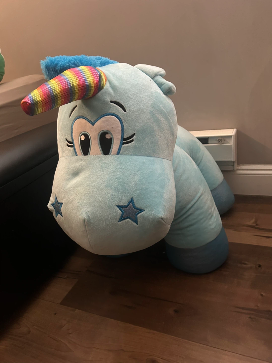 Large blue plush unicorn toy - photo 3
