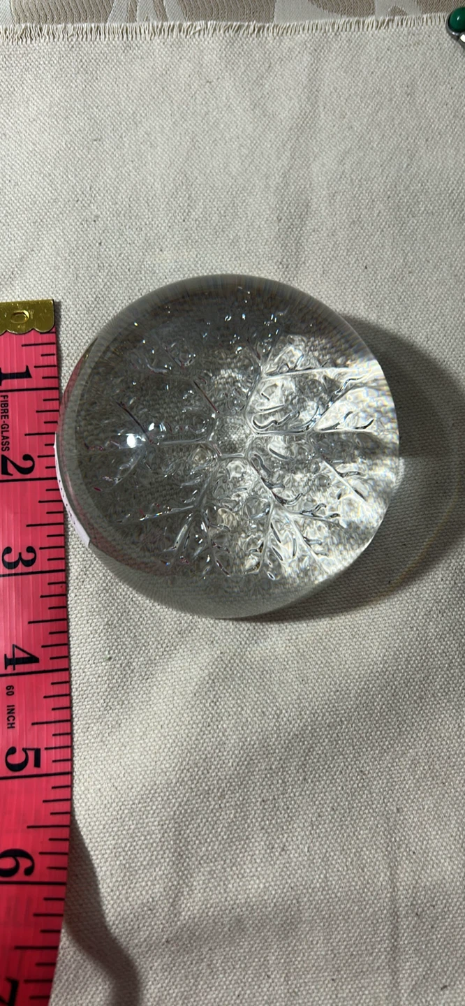 Glass Paperweight with Snowflake Design