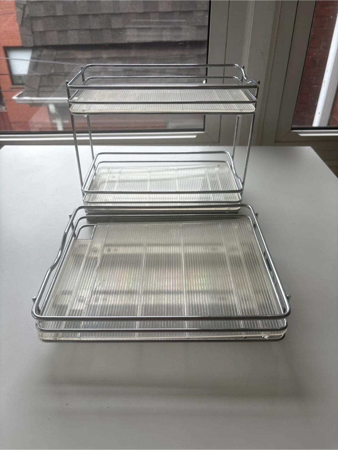 2 Tier Chrome Wire Shelf Organizer