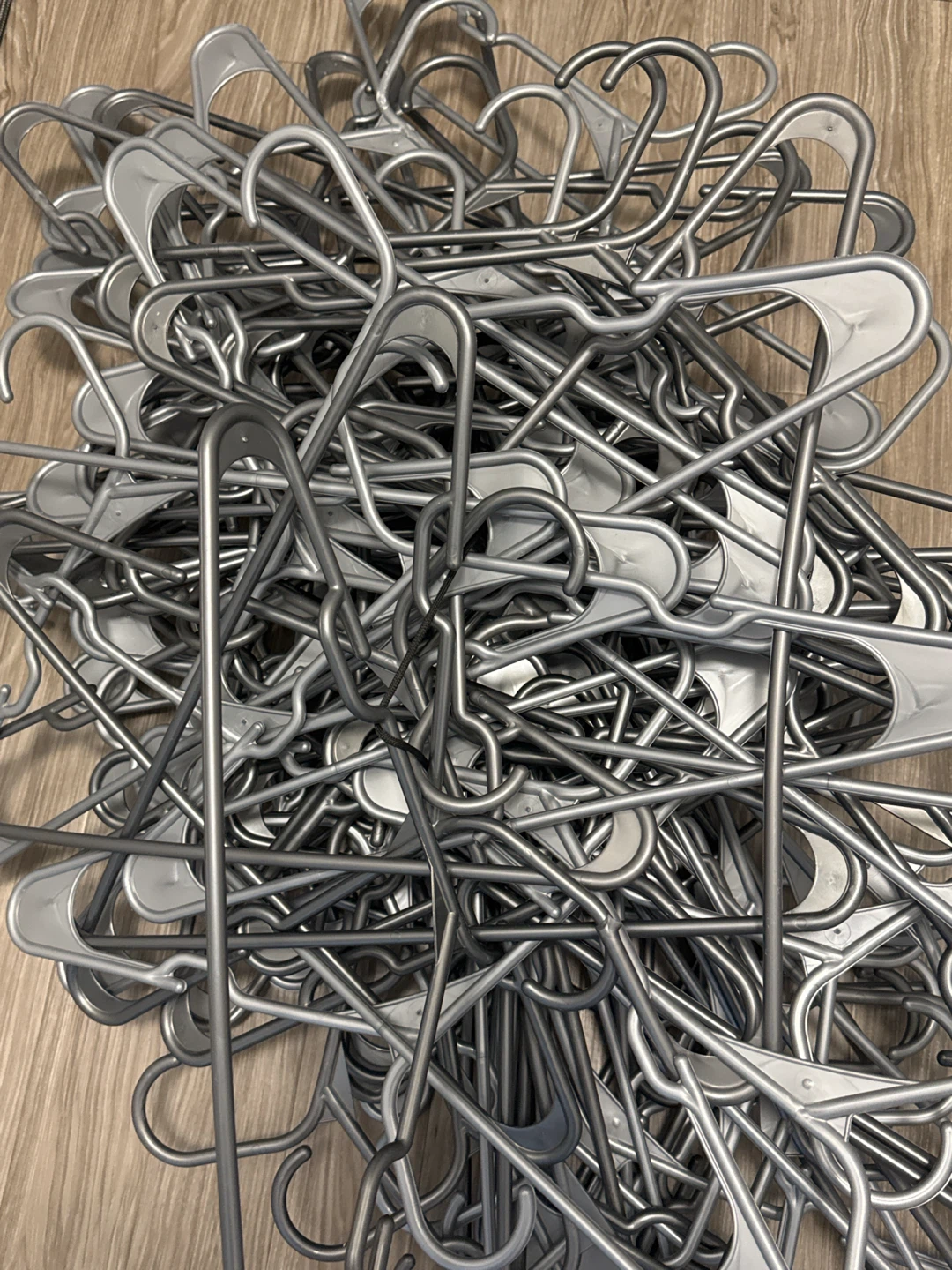 Bundle of 50+ Silver Plastic Clothes Hangers