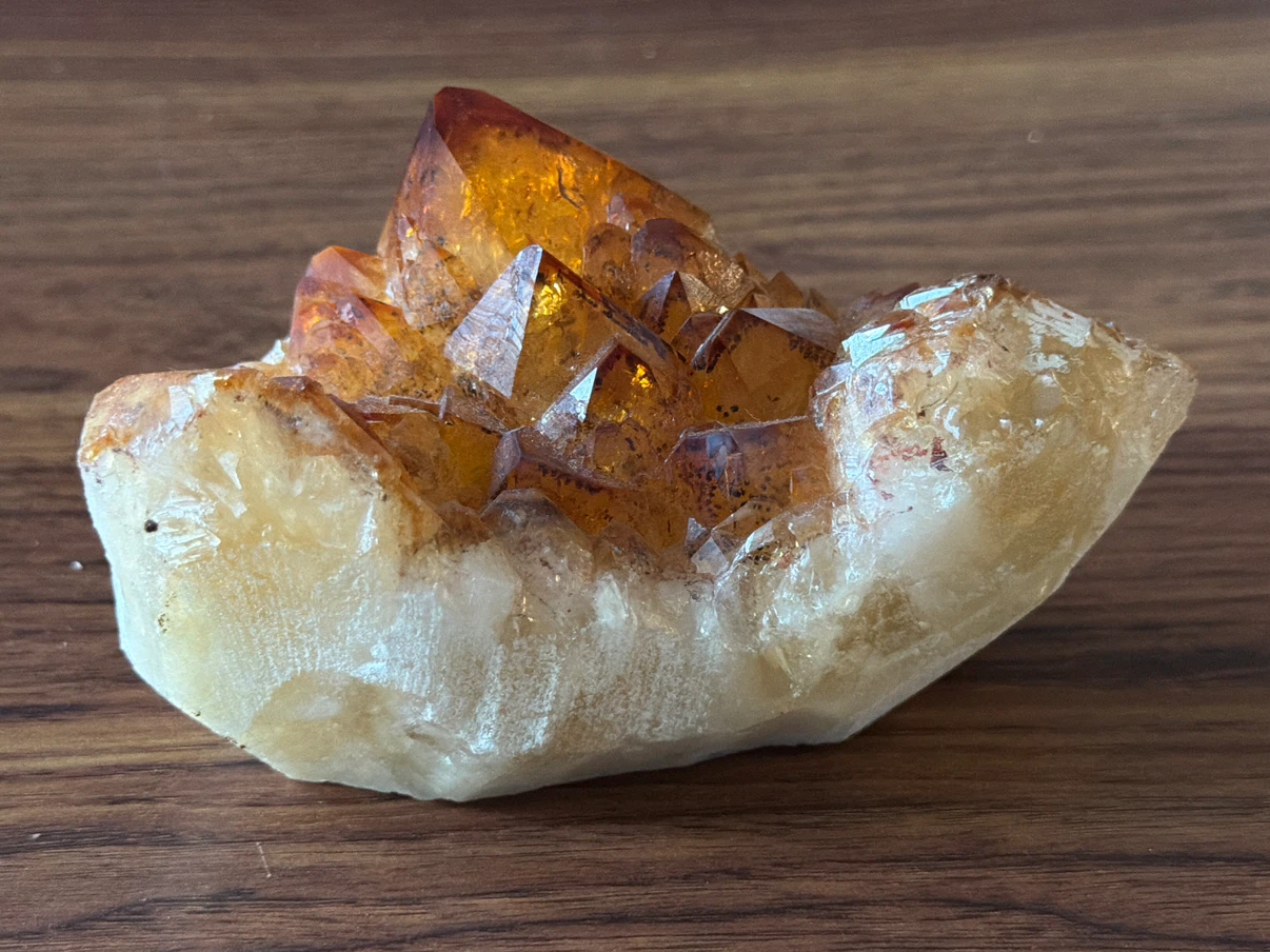 Natural citrine crystal cluster