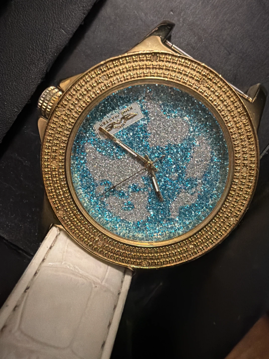 Men's Gold Tone Watch Set with White Strap - photo 4