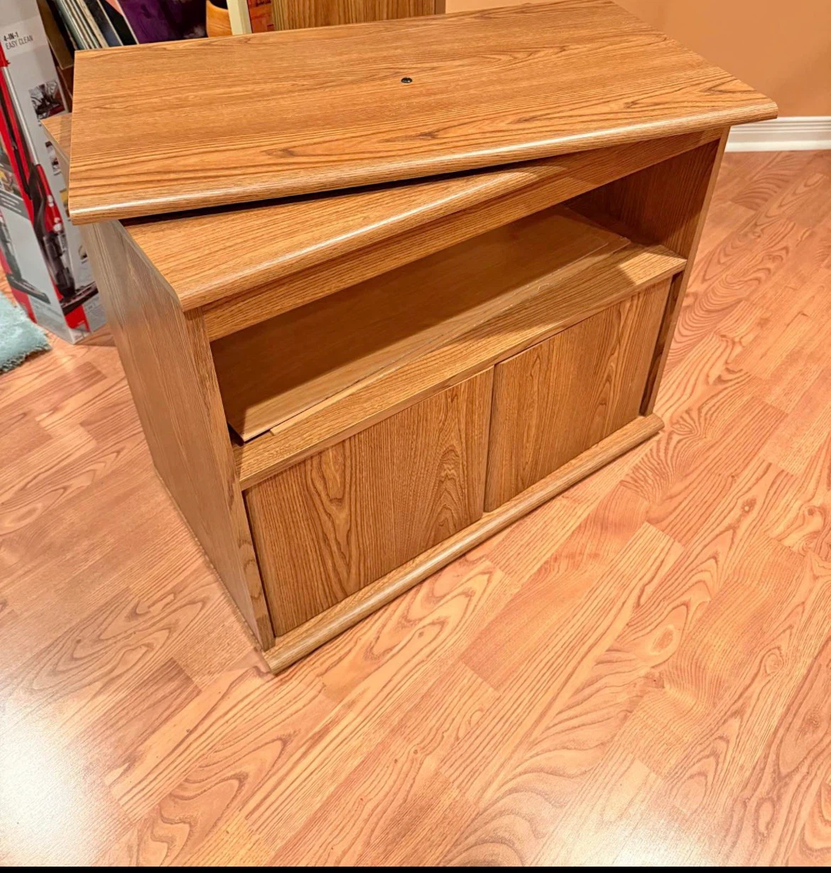Vintage Wood TV Stand with Cabinet - photo 3