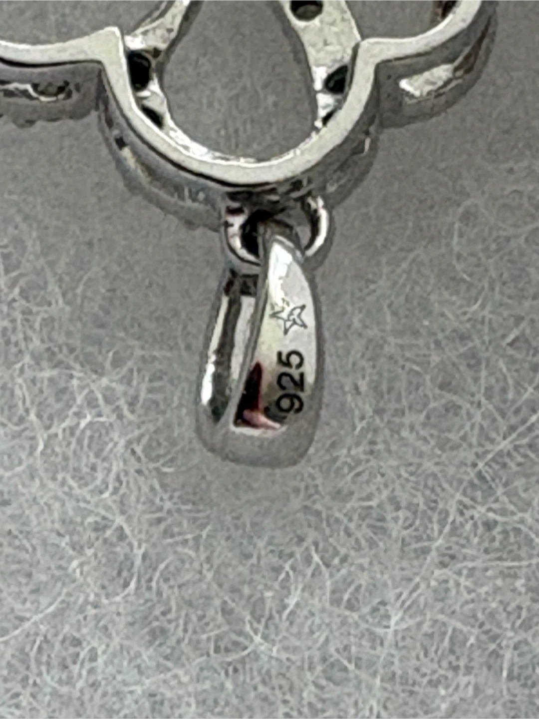 Real Diamonds & Sterling Silver Double Heart Pendant with Stones - photo 5